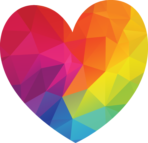 Colorful geometric heart